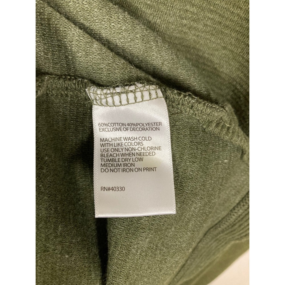 Mens Olive Green Textured Knit Quarter Zip Pullover Sweater‎ XL - Picture 9 of 9